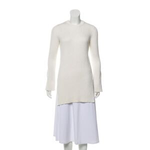 The Row Long Cotton Sweater Jumper Ivory White Bell Sleeve Crew Neck Women Small